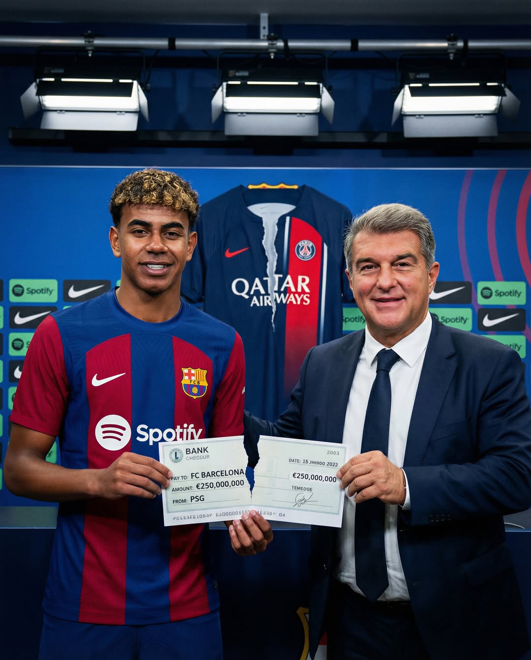 PSG Bid €250m for Lamine Yamal, Barcelona Rejects: Laporta