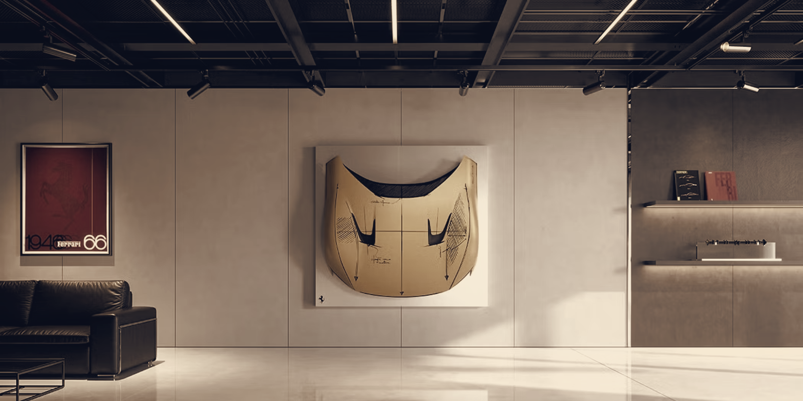 Ferrari Sells Framed Body Panels That Display Designer Sketches