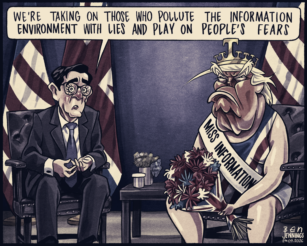 Ben Jennings Draws Cartoon Of Andy Burnham Meeting Donald Trump