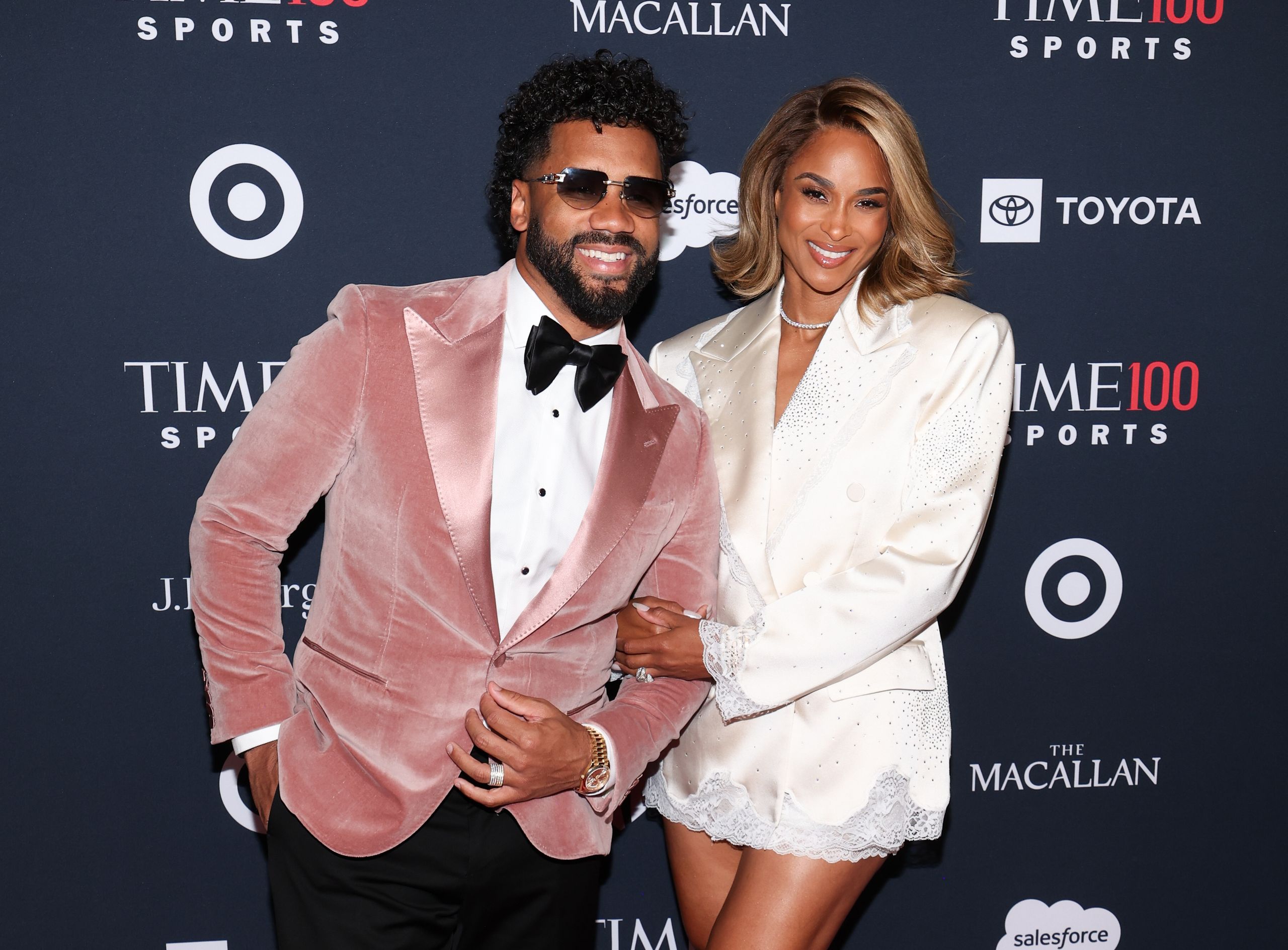 Russell Wilson and Ciara at the Time100 Sports Gala  Arrivals held at Pier Sixty on July 16 2026 in New York City New York.
