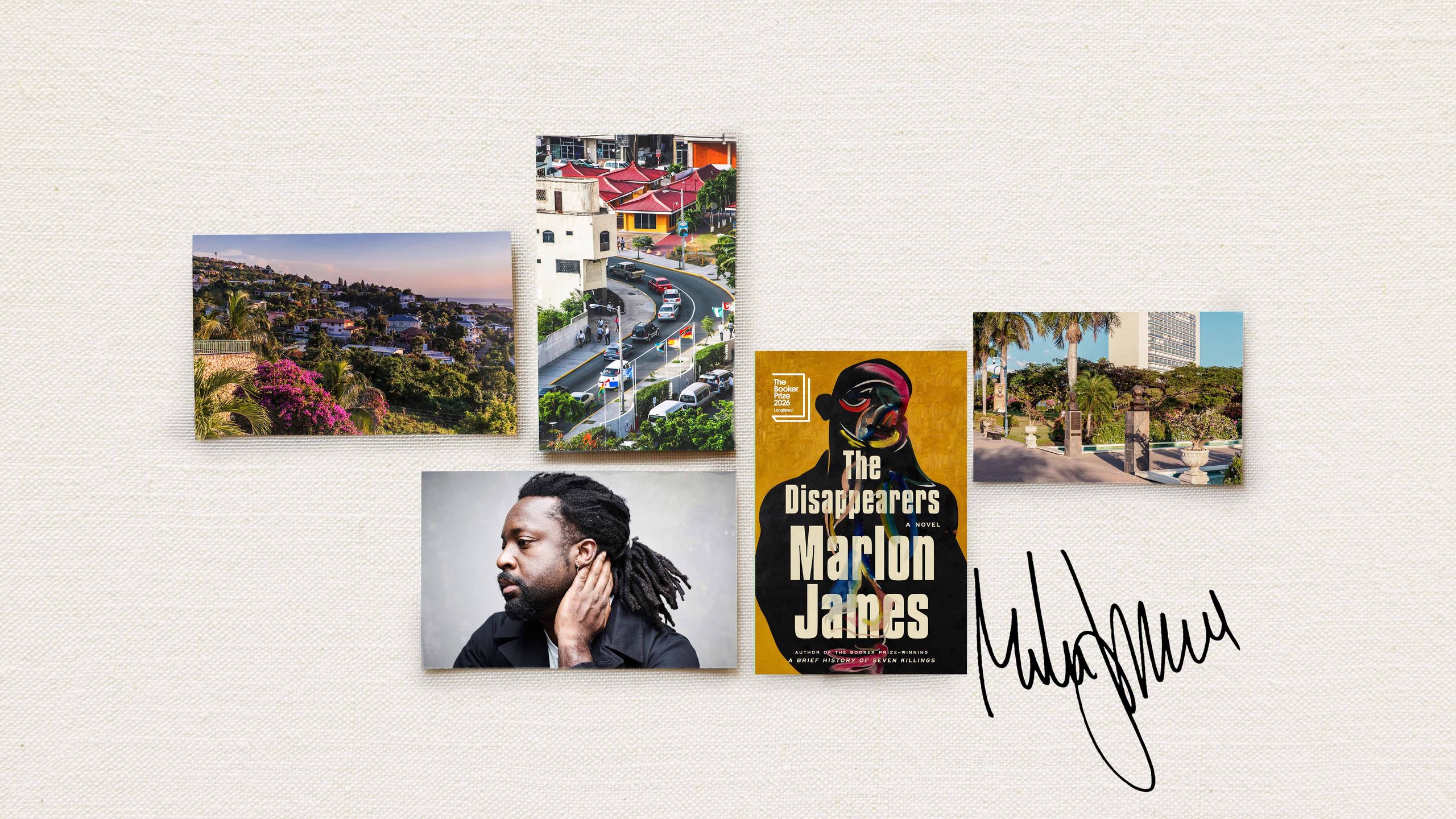 Image may contain Marlon James Advertisement Poster Adult Person Art Collage Architecture Building Face and Head